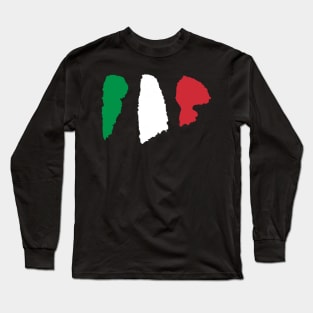 Italy Flag - Pencil Stroke Design Long Sleeve T-Shirt